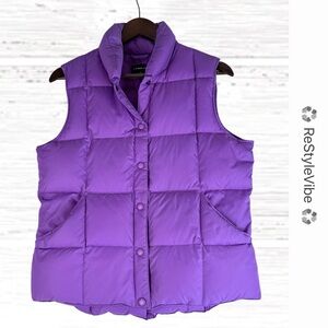 LANDS’ END Women’s Size S Vest Puffer Down Feather Filled Snap Front Closure